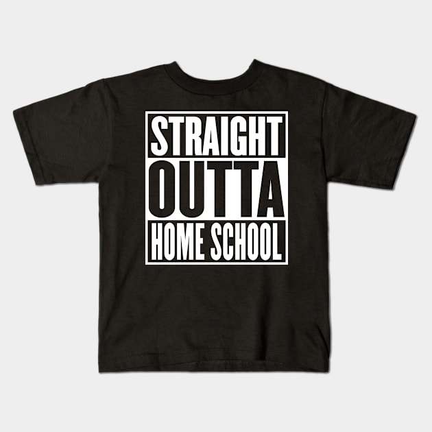 Straight Outta Home School Graduation Funny Kids T-Shirt by HeroGifts